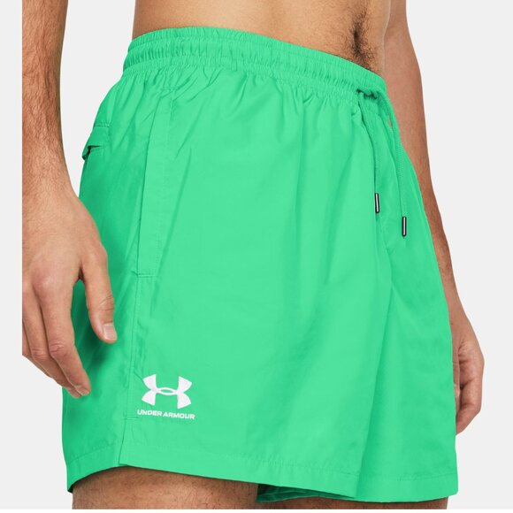 Under Armour Men's Icon Volley 5.5" Shorts, Vapor Green/White, Medium, NWT ✨ - Picture 4 of 4